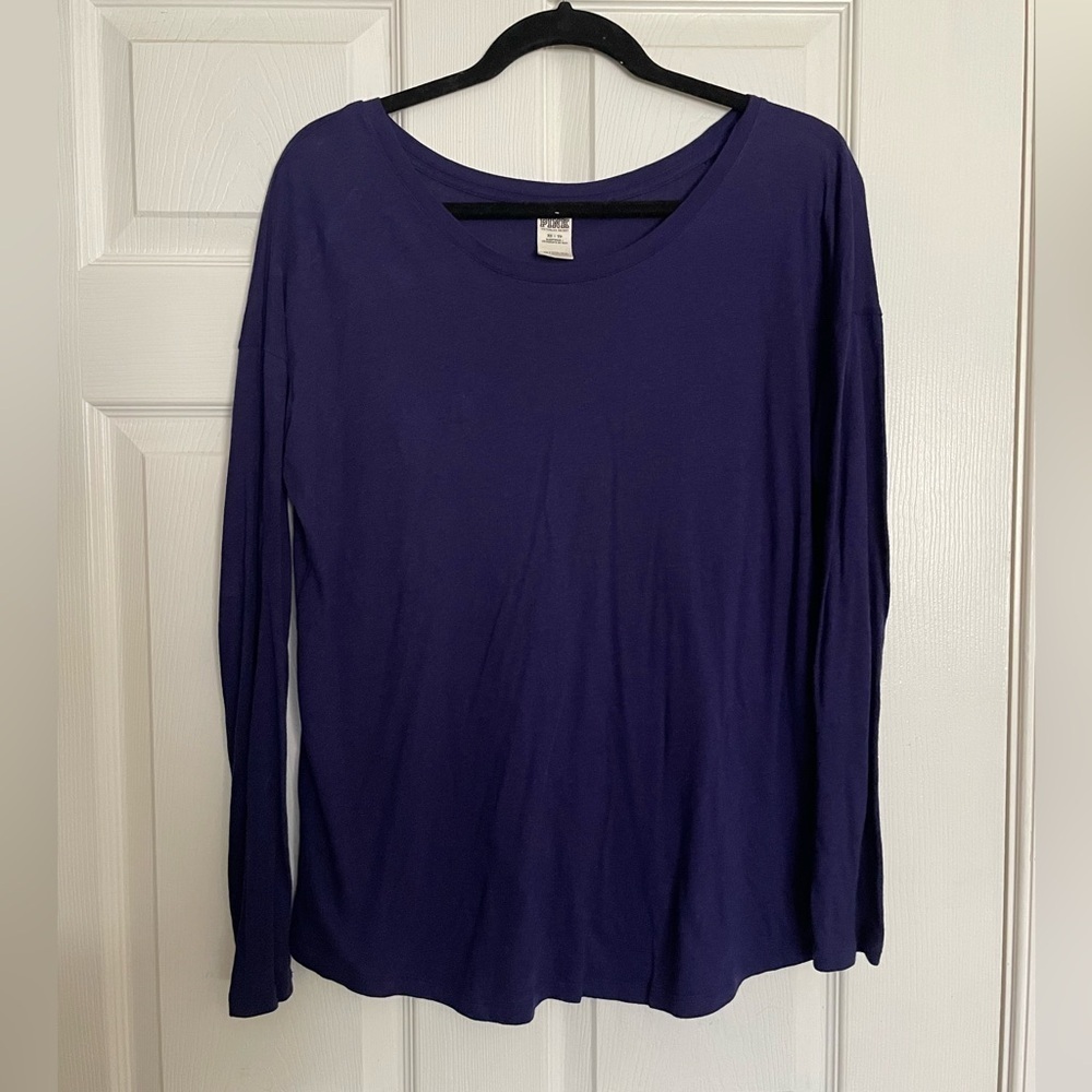 PINK Victoria's Secret Deep Purple Long Sleeve Tee